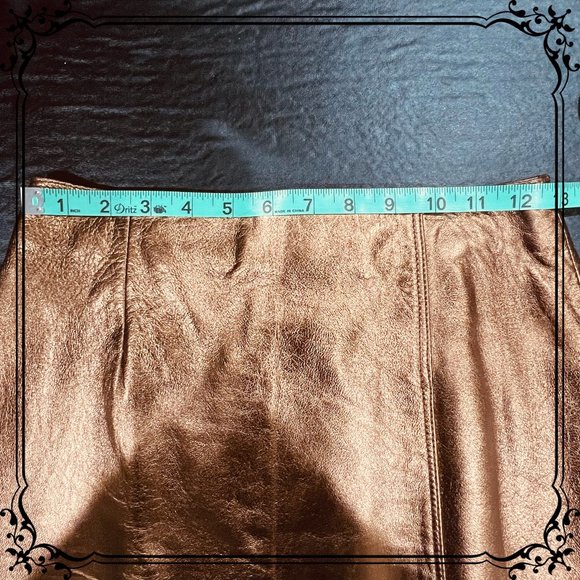 ISTANTE by Versace Copper Metallic Leather Skirt - Size 6 US / Italy 42 - Picture 10 of 12